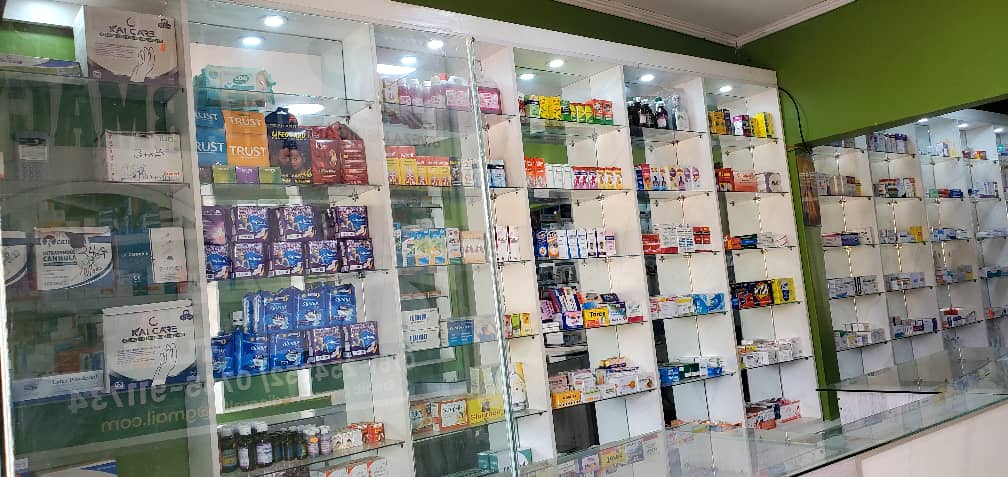 Health and wellness products displayed at Bweza Pharmacy